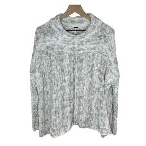 Free People Women’s Cowl Neck Marbled Knit Boxy Bohemian Oversized Sweater Sz XS
